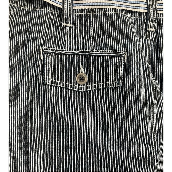 LOFT Navy Railroad Stripe Double Button Front Grosgrain Ribbon Belt NEW - Picture 12 of 15